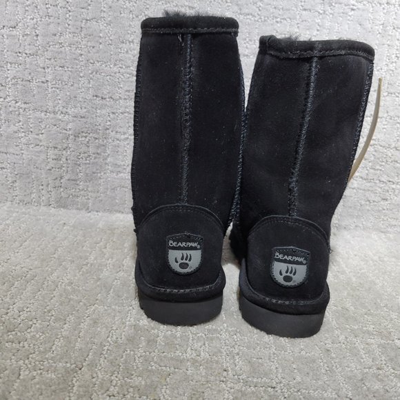 Bearpaw Emma Short Women's Size US 6 Black Suede Round Toe Mid-Calf Snow Boots. - Picture 9 of 10